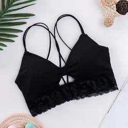 Bälten stöder behåar för kvinnor Casual Lace Bra Sexiga sporttoppar Topp Fitness Yoga Kvinnlig pad sportkläder Vest Tank