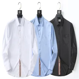 Herrenhemd, T-Shirt, modisches Casual-Business-Hemd, einfarbig, bestickt, für Herren in Übergröße