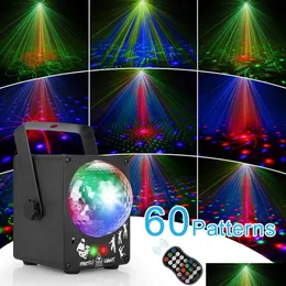 إضاءة الليزر LED ديسكو RGB Projector Party Lights 60 Patterns DJ Holiday Trotate Christmas Stage Light Drop Drop
