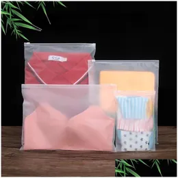 Sacos de armazenamento plástico transparente boneca polonês zip saco para meias de pano roupa interior sutiã coleção doméstica gota entrega casa jardim ho dh9ag