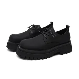 Casual Leather Shoes Thick-soled Heightened Formal Leather New Heightened All-match Men's Shoes For Boys Party Dress Boots