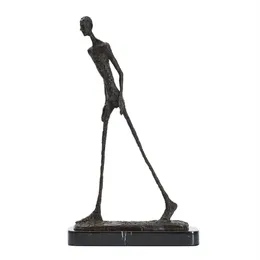 Walking Man Staty Bronze av Giacometti Replica Abstract Skeleton Sculpture Vintage Collection Art Home Decor 210329264L