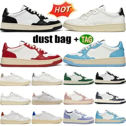 top quality Casual Shoes New Autrys women Medalist Low Leather designer shoes White Black Gold Triple red Silver Pink Azure Blue Green Lilac Navy mens womens casual sn