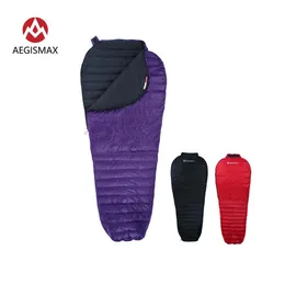 AEGISMAX New Nano Upgrade 700FP Sleeping Bag Ultra Dry White Goose Down Splicing Mummy Ultralight Hiking Camping315l