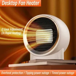 Grzeźby domowe 1000w Electric Mini Heater Portable Desktop Gear Fan Home Office ciepłe powietrze Dmuchawa 2 biegów Podgrzewaj cieplejsza maszyna na zimę HKD230904