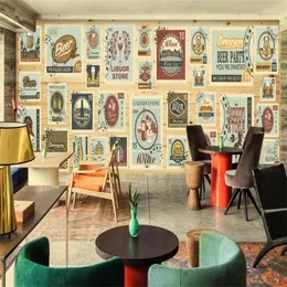 Duvar kağıtları vintage bira damgası tema özel duvar kağıdı bar ktv endüstriyel dekor arka plan duvar duvar kulübü papel tapiz