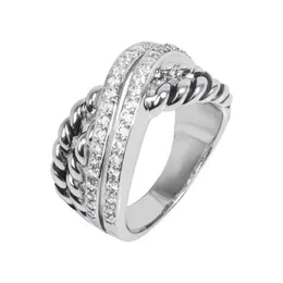 Designer DY anel Luxo Top popular X cruz conjunto zircon imitação clássico venda quente anel acessório Acessórios jóias moda romântico presente do Dia dos Namorados
