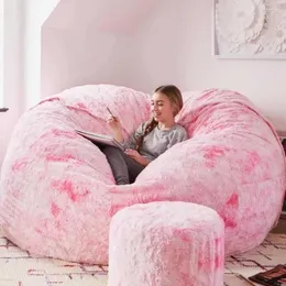Pokrywa krzesełka gigantyczna sofa pokrywka miękka wygodna puszysta futra kanapa torba fasoli stała kolor przeciwzakręcający leniwy sypialnia