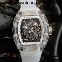 RicharSmilles Watches Luxury Mechanical Swiss Movement Ceramic Dial Rubber Strap High Watchs Wristwatch Richa Wristwatch Business RM35-02 Fullt Crystal