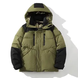 Herren-Daunenparkas, -30 Grad, 85 % weiße Entendaunenjacke, Herren-Patchwork, dick, Winter, mit Kapuze, warmer Parka, wasserdicht, winddicht, Top-Qualität, 230912