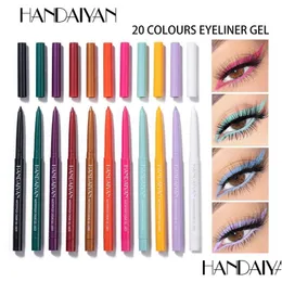 Eyeliner Handaiyan 20 colori crema gel matita trucco rotazione eyeliner impermeabile perlescente opaco non facile da vertigini occhi trucco goccia Dhdlq