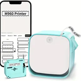 Vixic M960 Maker Enband Maker, Mini Mini Maker Enband Maszyna z taśmą, przenośna drukarka do etykiet, łatwa w użyciu etykietowca smartfonów do szkoły domowej szkoły małej firmy