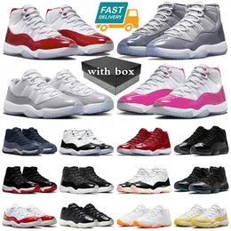 with box cherry 11s basketball shoes jumpman 11 mens trainers Cool Grey Cap And Gown Gamma Blue Bred Jubilee Cement Grey Midnight Navy women sneakers sports
