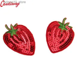 Breast Pad Candiway Red Strawberry Shape Paste Breast Adhesive Sexy Women Milk Paste erotic lingerie Bra Nipple Cover Stickers Q230914