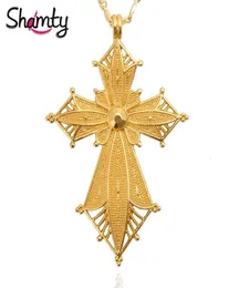 Anhänger Halsketten Shamty Habesha Stil äthiopische Halskette kein Stein reines Gold Farbe Afrikaner Nigeria Sudan Eritrea Kenia Eretreer Jw5356045