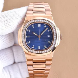 Caso com diamante relógio masculino mecânico automático designer relógios 40mm safira à prova dwaterproof água relógio de pulso negócios montre de luxo