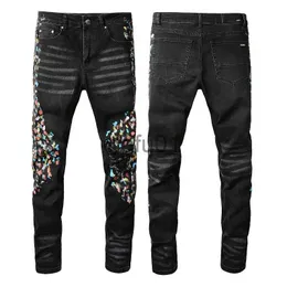 Dżinsy męskie 2022SS Nowy europejski i amerykański projektant mężczyzn Hip-Hop Jeans High Street Fashion Tide Cycling Motorcycle Wash Patch LE245T X0914