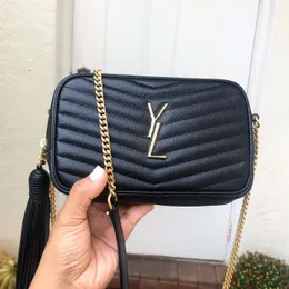 Womens Lou Camera Camera Tassel Bag Luggage Bag حقيبة يدوية عالية الجودة من الجلد الأصلي حقيبة مصممة مصممة فاخرة كافيار الذهب