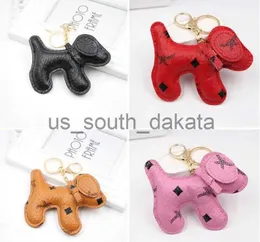 Key Rings Designer Cartoon Animal Small Dog Creative Key Chain Accessories Key Ring PU Leather Letter Pattern Car Keychain Jewelry Gifts Accessories x0914