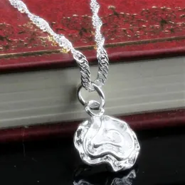 Charms Wholesale Fashion Jewelry 925 Sterling Silver Women Rose Flowers Pendant Necklace Chain DIY