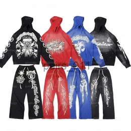Sweats à capuche pour hommes Sweatshirts Hellstar Studios Victory Sports Suit Sweat-shirt et pantalon Survêtement Noir Rouge Bleu Patchwork Lavage Costume Noir SMLXL x0914