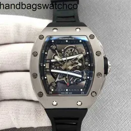 Relógio suíço RicharsMille ZF Factory Tourbillon Movimento automático RicharsMilles Relógios Movimento de luxo Mostrador de cerâmica Pulseira de borracha Data Relógio de pulso Millesr Rm6