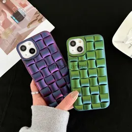 Cell Phone Cases One Piece Fashion weave Phone Cases For iPhone 14 Pro max 13 14 PLUS 12 11 X XR XS XSMAX 6 7 8 SE Discoloration Cover Mobile Phone Case Shell HKD230914