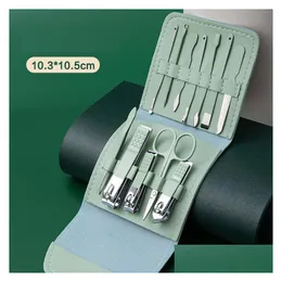 Nagel-Maniküre-Set Tragbare Hand-Fuß-Pflege-Clipper-Kit Nagelhautzange Edelstahl-Werkzeug mit PU-Beutel 1 von 12 Stück Drop Lieferung Gesundheit DH10Z