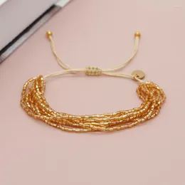 Strand Vlen Gold Color Miyuki Multilayer Beaded Bracelet For Women Jewelry Handmade Stack Pulseras Mujer Moda Jewellery Gift