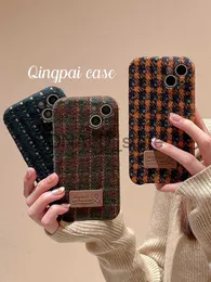 Coques de téléphone portable, tissu en laine de style Maillard adapté à la coque de téléphone 15, nouvelle collection automne/hiver pour femmes J230914