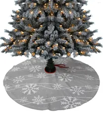 Decorazioni natalizie Fiocchi di neve Gonna grigia per albero di Natale per forniture domestiche Gonne rotonde Copertura della base