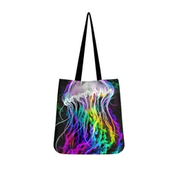 diy Cloth Tote Bags custom men women Cloth Bags clutch bags totes lady backpack professional cool Colorful jellyfish personalized couple gifts unique 29378