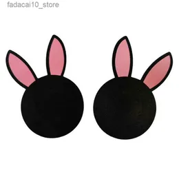 Breast Pad 10 Pairs Women Cute Disposable Bunny Ear Shaped Nipple Stickers Self Adhesive Breast Sticker Pasties Nipple Cover Q230914