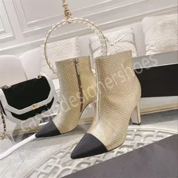 Sexy Short Boots New Fashion Runway Party Dress Shoes Footwear Brand Woman Genuine Leather Modern Pointed Toe Cup Heels High Heels