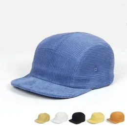 Ball Caps 2023 Corduroy Five Panel Hiphop Gorra Skateboard Snapback Short Soft Brim Shapable Street Velvet Baseball Docker Hats