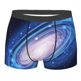 Cuecas masculinas lindas brilhantes Andrômeda Galaxy Masculino Homem Curto Boxer Cueca