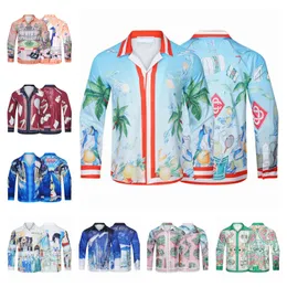 Casablanc-s22 Designer Men's T-Shirt Set Masao San Print Men's Casual Shirt and Cropped Women's Loose Silk Shirt High Quality T-Shirt Free Shipping Men's T-Shirt Size M--3XL