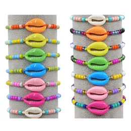 Acrylic Shell Rice Beads Bracelet Bohemian Anklets Summer Beach Jewelry for Women Girl gift
