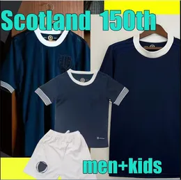 태국 품질 2023 스코틀랜드 150 주년 기념 축구 저지 블루 스페셜 에디션 홈 축구 셔츠 2023 2024 축구 셔츠 23 24 유니폼 남성 어린이 세트 유니폼