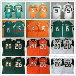 Ncaa Miami Hurricanes Fußballtrikot 5 Andre Johnson 15 Brad Kaaya 20 Ed Reed 26 Sean Taylor Trikot S-XXL