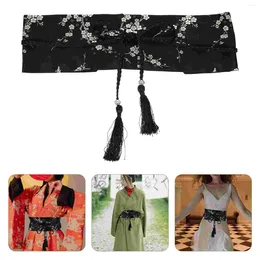 Cintos espartilho vestido bordado cintura larga selo laço laço envoltório feminino cinto estilo japonês retro banda roupas decoração tecelagem bowtie senhorita
