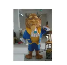 Hallowee Bella Bestia Leone Vestito Animale Cartone Animato Costume da mascotte Personaggio dei cartoni animati Anime Tema Carnevale Abito unisex per adulti Abito da festa per spettacoli di fantasia di Natale