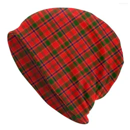 Berets Red Modern Tartan Plaid Bonnet femme street dzianin kapelusz dla kobiet mężczyzn jesienne zimowe mody czapki czapki