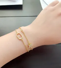 Neuestes Damenarmband aus echtem Gold, galvanisiert, 14 Karat Gold, Bandanhänger mit Diamant, modischer Stil, wunderschön, sexy, zeigt Hautweiß, 22 cm + Box