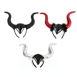 Halloween Devil Big Mask Feather Hair Hoop Halloween Ball Costum