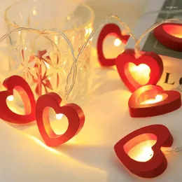 Corde 1,5/2/3 m USB/alimentato a batteria ghirlanda leggera cuore in legno amore stringa fata per San Valentino/matrimonio