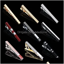 Tie Clips Copper Stripe Plaid Shirts Top Dress Business Suits Bar Clasps Neck Links Gold Fashion Jewelry for Men Gift Will and Drop de Dhzbw