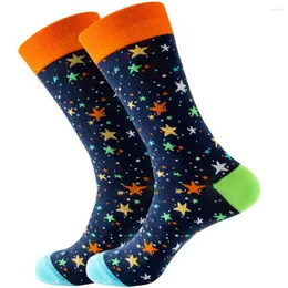 Men's Socks Spring Male With Colorful Star Lion Funny Wrestling Pattern Cotton