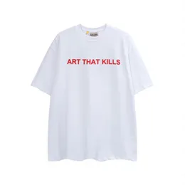 ギャラリー部門23SS春のヴィンテージウォッシュアートは、文字印刷されたロゴTシャツルーズ特大のヒップホップユニセックスティー007を殺すアート