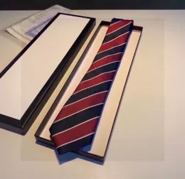 Designer masculino Marca de seda gravata listrada para homens festas de casamento formal gravatas com caixa e sacola